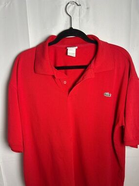 Lacoste Men’s Red Short-Sleeve Polo with Embroidered Logo